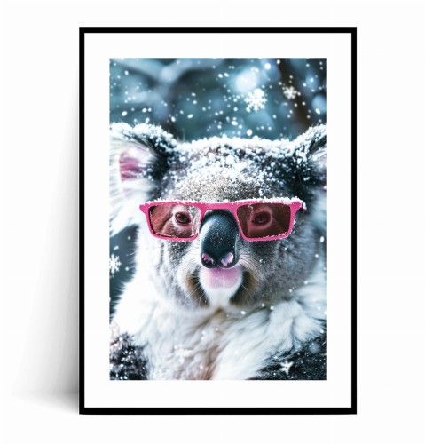 Plakat ZIMOWY KOALA W RÓŻOWYCH OKULARACH z marginesem.jpg