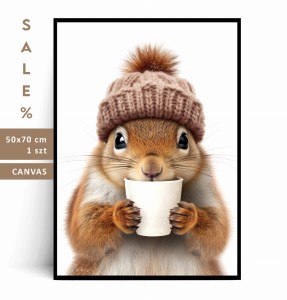 Plakat WIEWIÓRKA W CZAPCE 50x70 SALE%  canvas