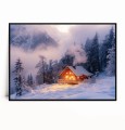 Plakat ZIMOWY DREWNIANY DOMEK W GÓRACH poziomy.jpg