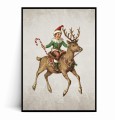 Plakat ŚWIĄTECZNY ELF NA JELENIU Vintage.jpg