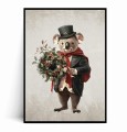 Plakat ŚWIĄTECZNY KOALA Z WIANKIEM Vintage.jpg