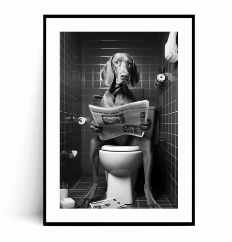 Plakat WYŻEŁ Z GAZETĄ NA WC czarno biały z marginesem.jpg