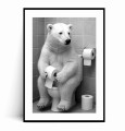 Plakat NIEDŹWIEDŹ POLARNY Z PAPIEREM TOALETOWYM WC czarno biały z marginesem.jpg