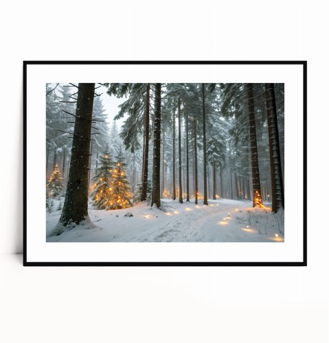 Plakat ŚWIĄTECZNY LAS Z CHOINKAMI poziomy z marginesem.jpg