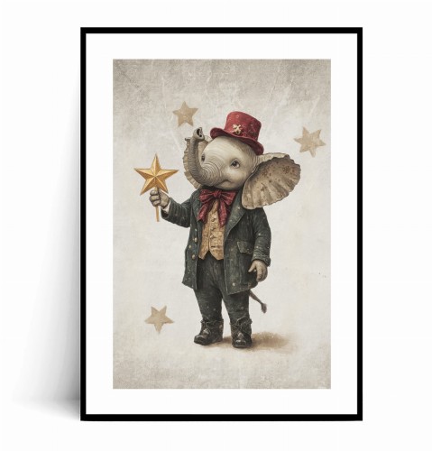 Plakat SŁOŃ Z GWIAZDKĄ Vintage z marginesem.jpg