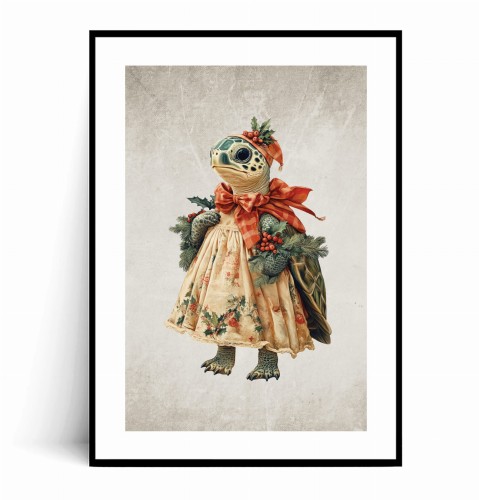 Plakat ŚWIĄTECZNY ŻÓŁW no.1 Vintage z marginesem.jpg