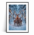 Plakat JELENIE W ZIMOWYM LESIE ZE ŚWIATEŁKAMI no.2 z marginesem.jpg