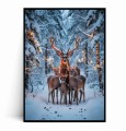 Plakat JELENIE W ZIMOWYM LESIE ZE ŚWIATEŁKAMI no.2.jpg