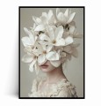 Plakat PORTRET KOBIETY Z KWIATAMI Magnolie.jpg