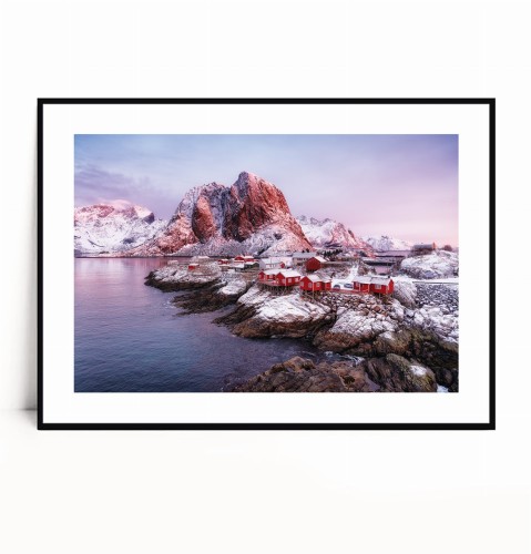 Plakat NORWESKI KRAJOBRAZ Z GÓRAMI no.1 poziomy z marginesem..jpg