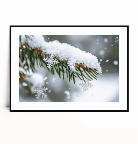 Plakat ZIMOWA GAŁĄZKA Z PŁATKAMI ŚNIEGU poziomy z marginesem.jpg