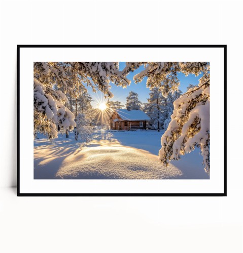 Plakat ZIMOWA CHATKA W PROMIENIACH SŁOŃCA poziomy z marginesem.jpg