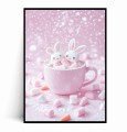 Plakat RÓŻOWA FILIŻANKA Z KRÓLICZKAMI MARSHMALLOWS.jpg