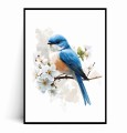 Plakat NIEBIESKI PTASZEK NA WIOSENNEJ GAŁĄZCE.jpg