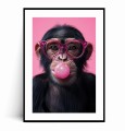 Plakat SZYMPANS W OKULARACH BUBBLE GUM guma balonowa z marginesem.jpg