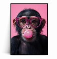 Plakat SZYMPANS W OKULARACH BUBBLE GUM guma balonowa.jpg