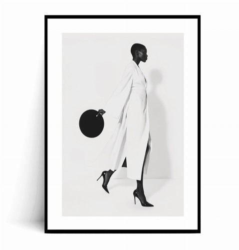 Plakat CZARNA MODELKA High Fashion czarno biały z marginesem.jpg