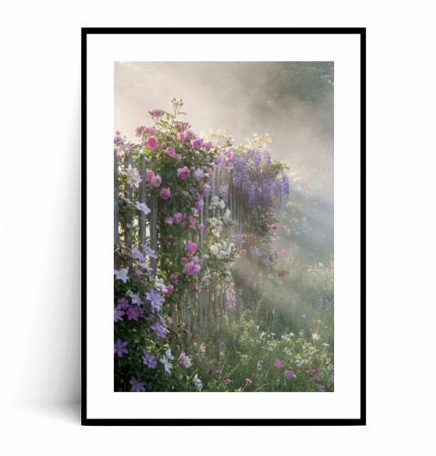 Plakat PORANEK W TAJEMNICZYM OGRODZIE - COTTAGECORE ROMANCE z marginesem
