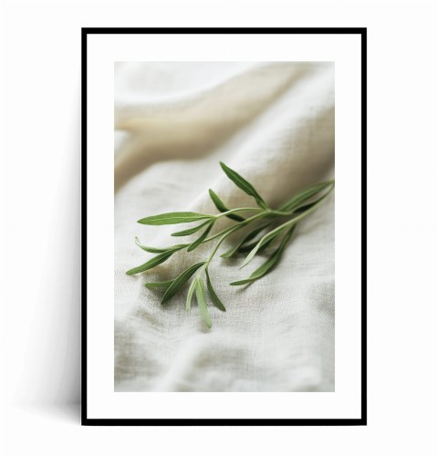 Plakat SUBTELNA GAŁĄZKA I LEN - COTTAGECORE MINIMALISM z marginesem