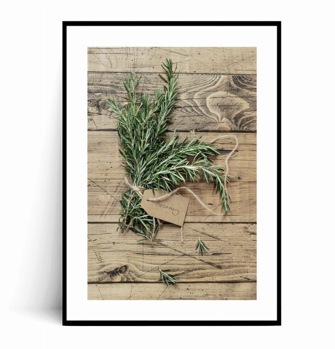 Plakat ZIOŁA W STYLU FARMHOUSE - ROZMARYN VINTAGE z marginesem
