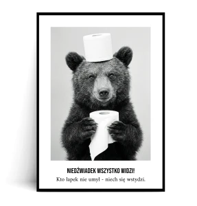 Plakat NIEDŹWIADEK WSZYSTKO WIDZI - STRAŻNIK CZYSTOŚCI